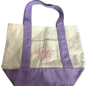 Trader Joe’s Lavender & Cream Canvas Tote‎ Bag